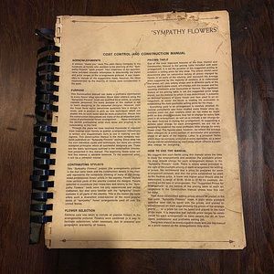 1960s Sympathy Flowers “COST CONTROL AND CONSTRUCTION MANUAL”